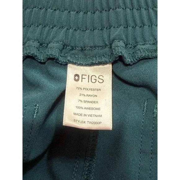 FIGS Yola  Skinny Scrub Pants Womens XS Petite Teal Cargo Pocket - Picture 6 of 10